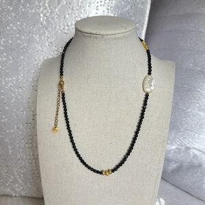 Beautiful Mother of Pearl Pendant Necklace with Gold-Tone Accents ✨